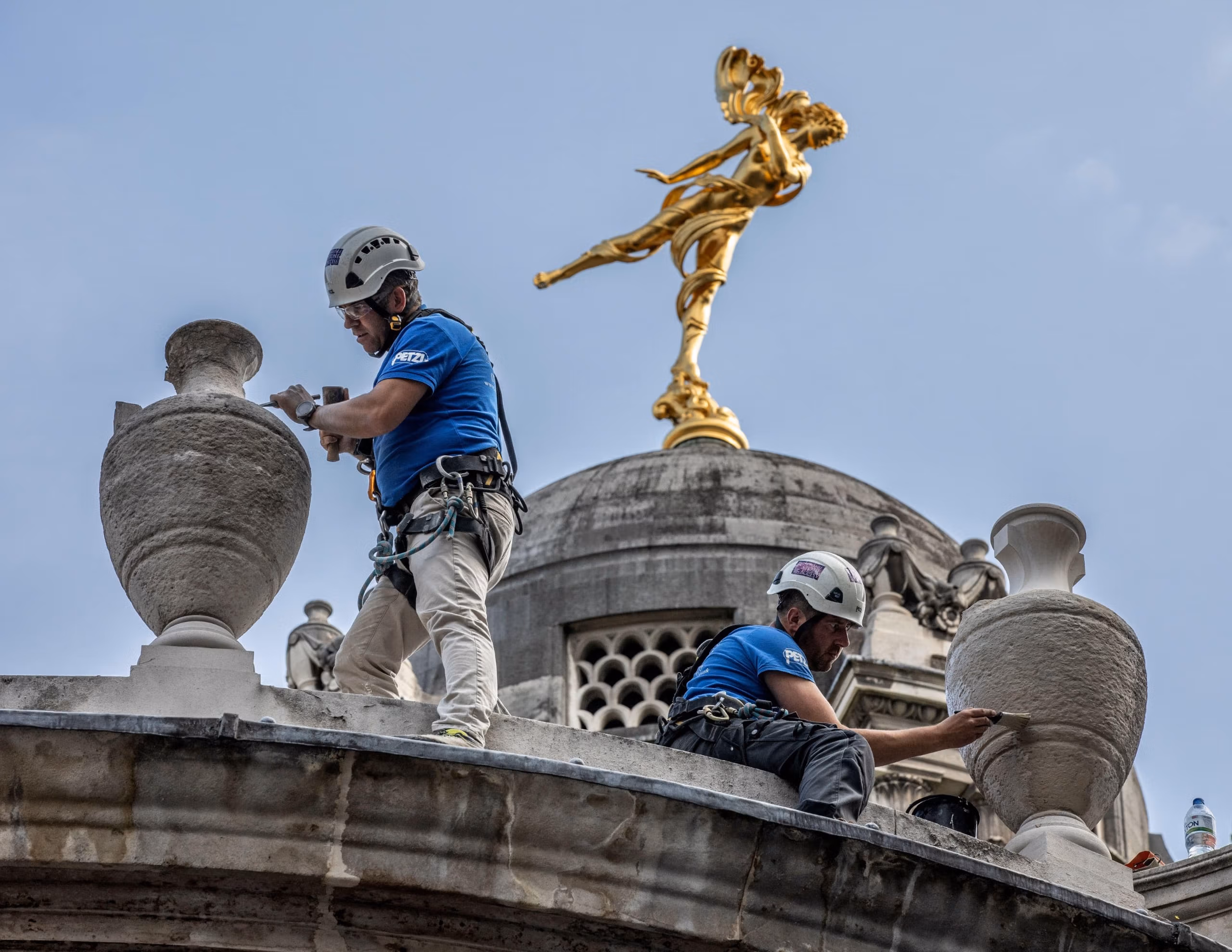 Professionals working on heritage site