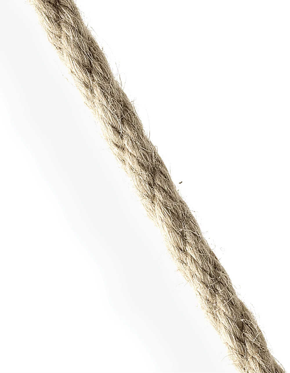 Hemtex 3-strand synthetic hemp rope in tan, providing a natural aesthetic with rot-resistant polypropylene properties